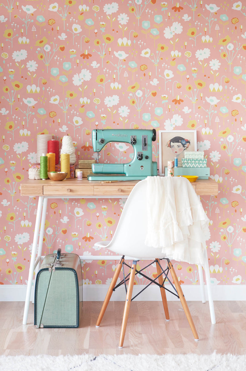 media image for Bloom Pink Wallpaper by Majvillan 28