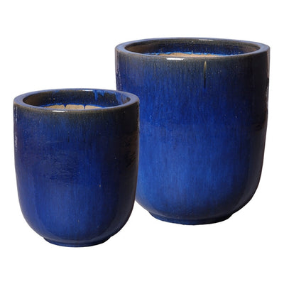 product image of set of two large round pots in blue design by emissary 1 540