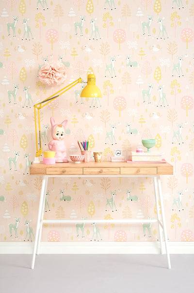 product image for Golden Woods Sweet Pink Wallpaper by Majvillan 18