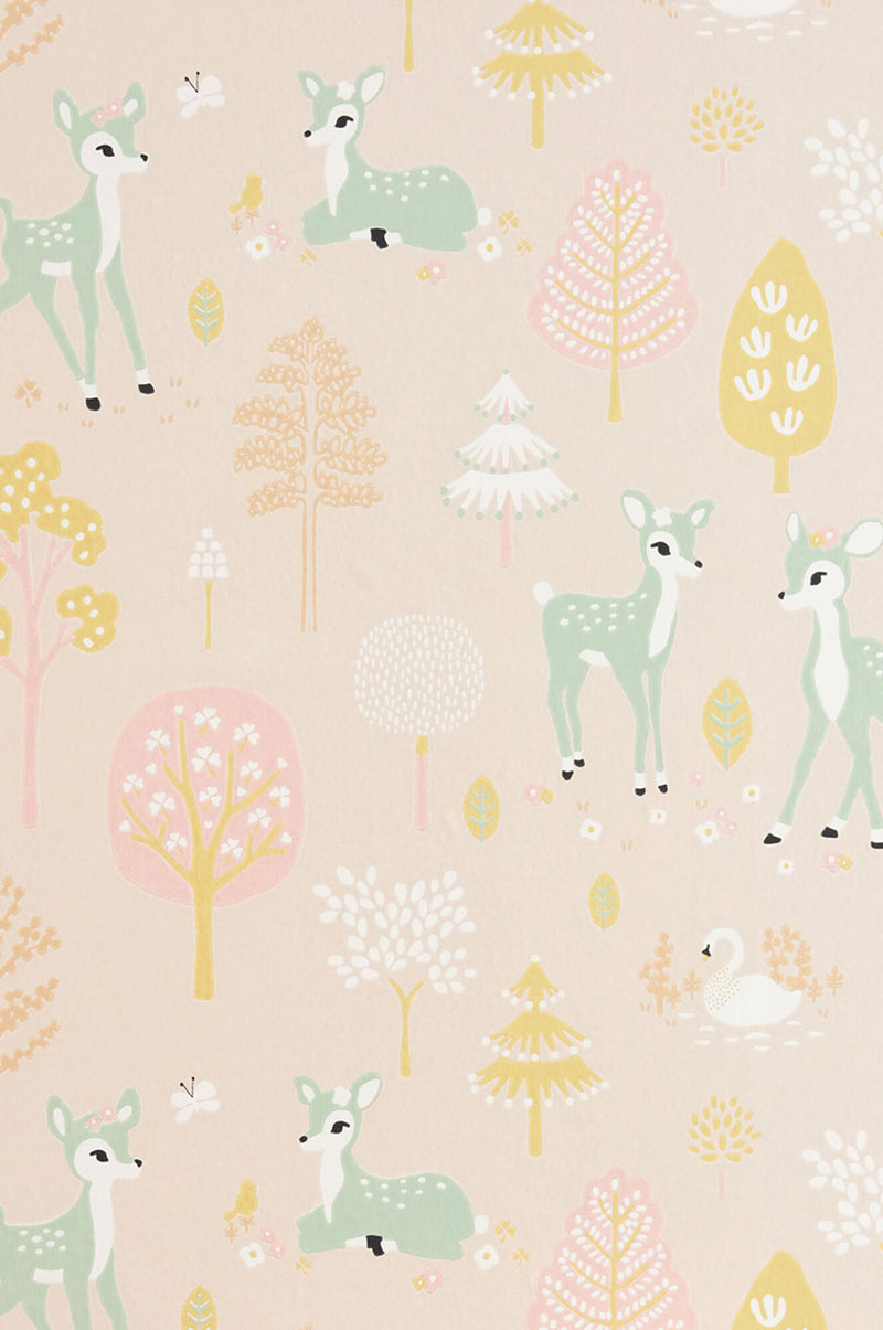 media image for Golden Woods Sweet Pink Wallpaper by Majvillan 237