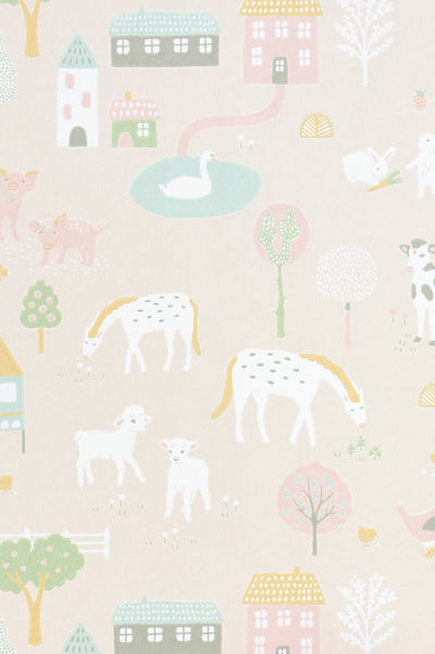 product image of My Farm Soft Pink Wallpaper by Majvillan 559