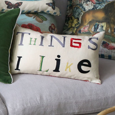 product image for things i like parchment decorative pillow design by john derian for designers guild 4 12