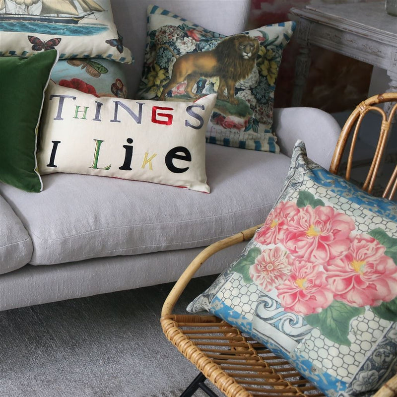 media image for things i like parchment decorative pillow design by john derian for designers guild 3 28
