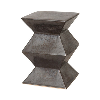 product image of zigzag garden stool in gunmetal design by emissary 1 583
