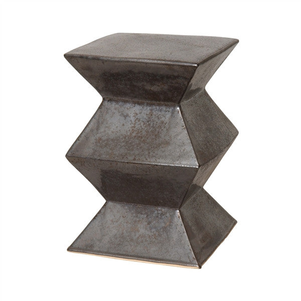 media image for zigzag garden stool in gunmetal design by emissary 1 212