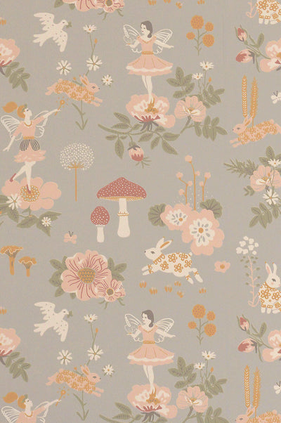 product image of Old Garden Gentle Blue-Grey Wallpaper by Majvillan 542