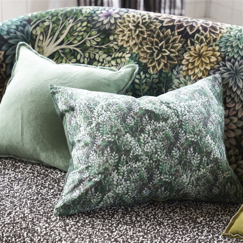 media image for Bandipur Azure/Emerald Linen Decorative Pillow By Designers Guild 289