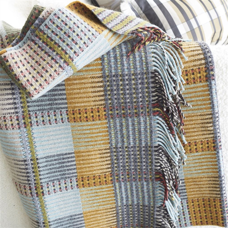 media image for Tasara Heather/Ochre Woven Throw By Designers Guild 275