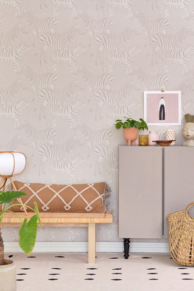 product image for safari stripes warm grey wallpaper by majvillan 5 47