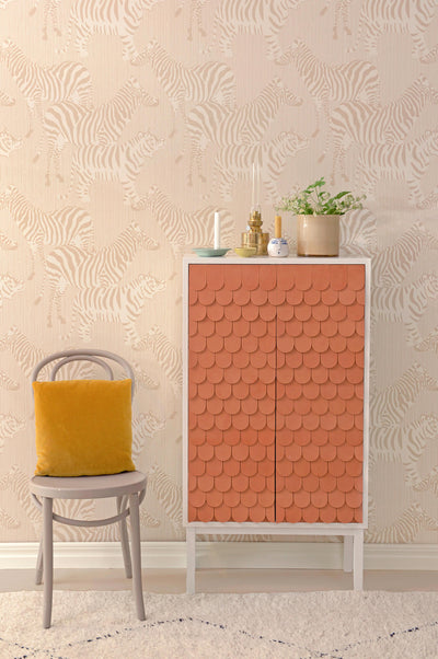 product image for Safari Stripes Dusty Beige Wallpaper by Majvillan 10