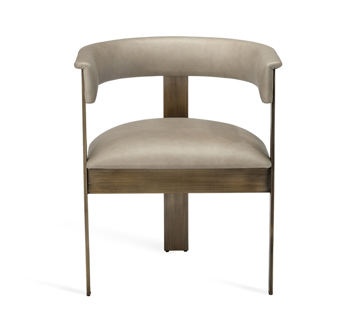 media image for Darcy Dining Chair Taupe Leather Design By Interlude Home 235