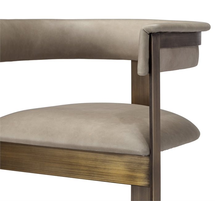 media image for Darcy Dining Chair Taupe Leather Design By Interlude Home 231