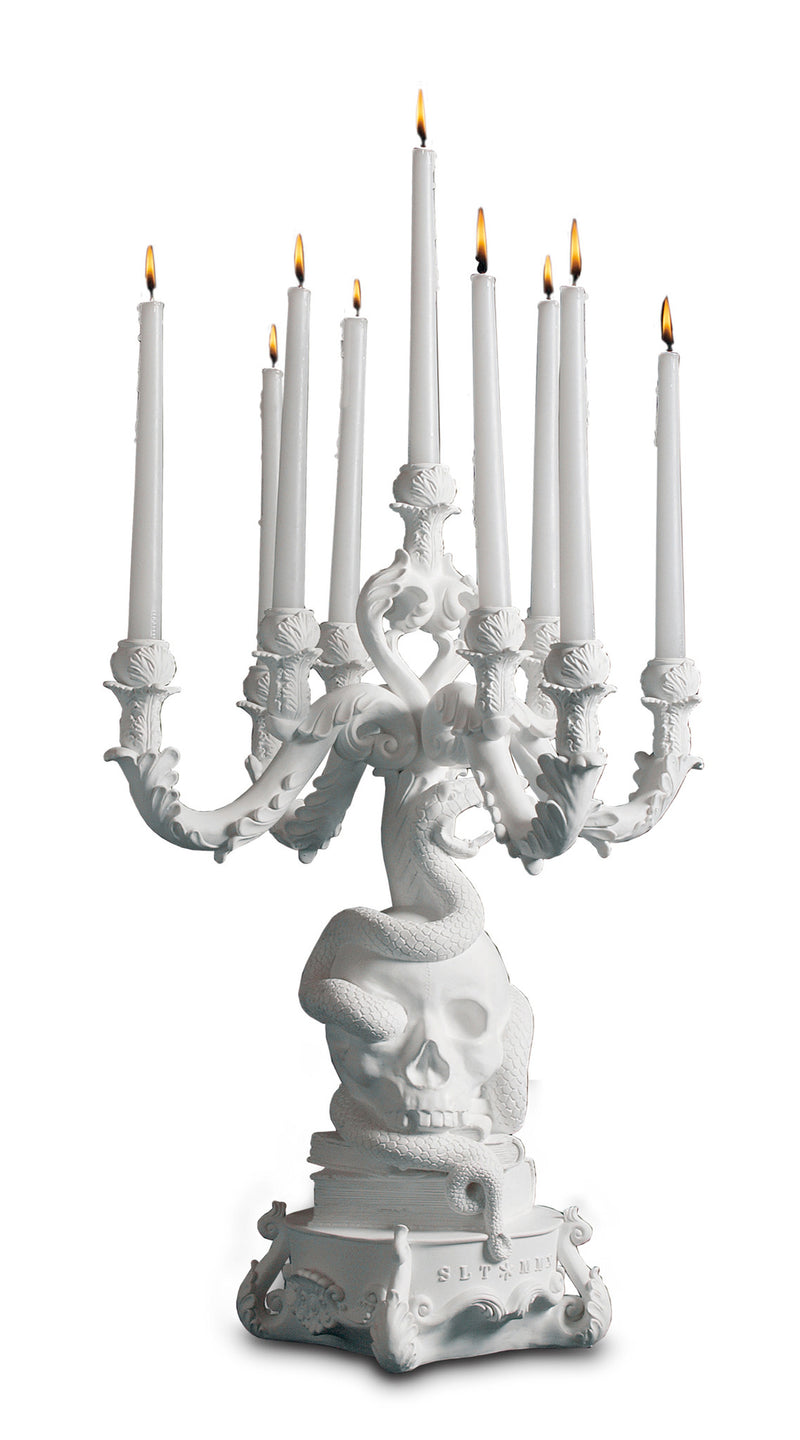 media image for burlesque white skull chandelier design by seletti 1 22