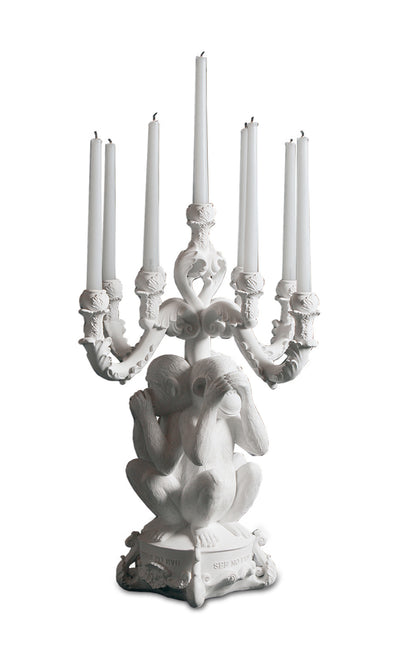 product image of giant burlesque white 3 monkeys chandelier design by seletti 1 581