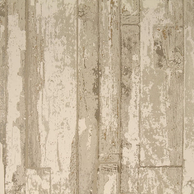 product image of Faux Wood Plank Wallpaper in Ivory/Beige/Taupe 53