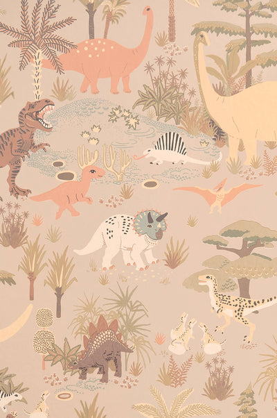 product image for Dinosaur Vibes Wallpaper in Sandy Beige 15