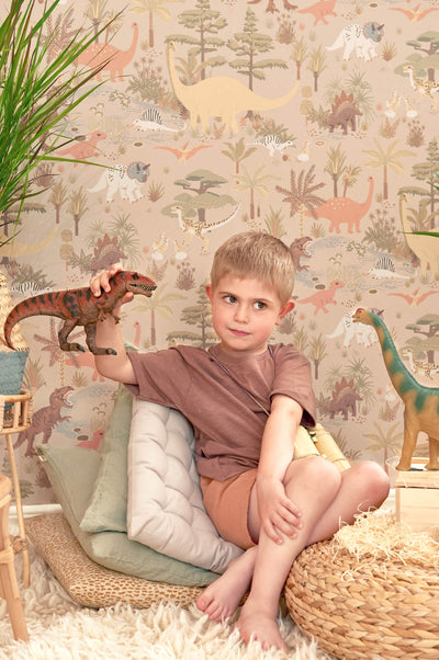 product image for Dinosaur Vibes Wallpaper in Sandy Beige 20