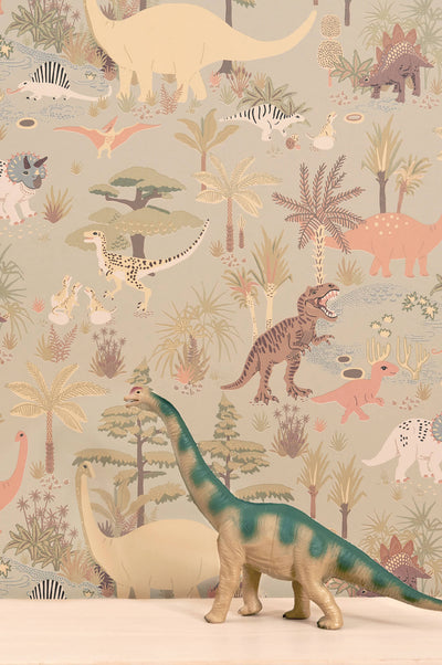 product image for Dinosaur Vibes Wallpaper in Soft Green 79