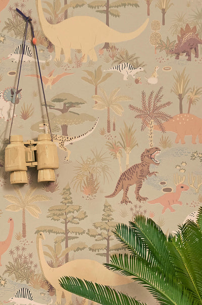 product image for Dinosaur Vibes Wallpaper in Soft Green 88
