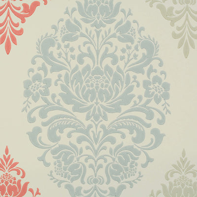 product image of Damask Modern Wallpaper in Rose/Blue/Grey 596