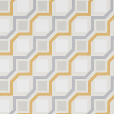 product image of Geometric Contemporary Wallpaper in Cream/Grey/Orange 579