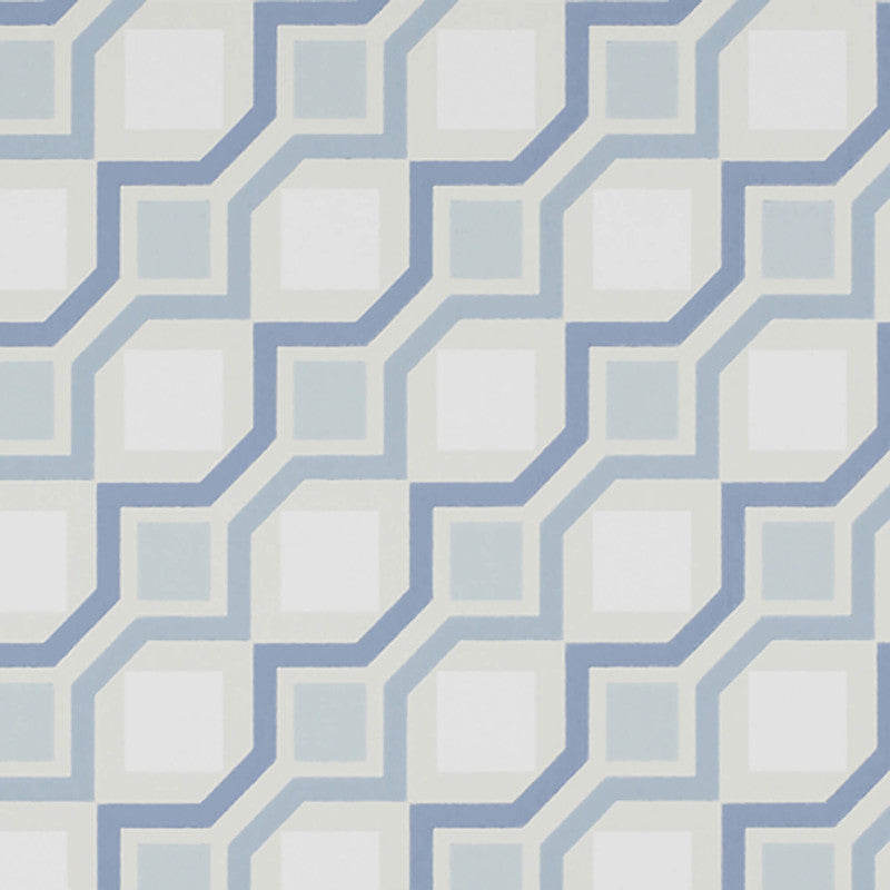 media image for Geometric Contemporary Wallpaper in Cream/Blue 272