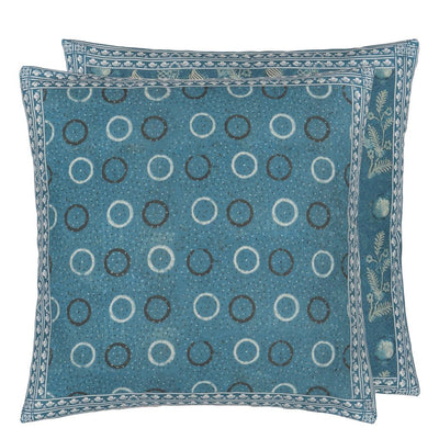 product image of Indigo Circles Indigo Cushion By Designers Guild Ccjd5085 1 522
