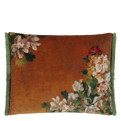 product image for Fleurs D Artistes Velours Terracotta Cushion By Designers Guild Ccdg1462 3 75