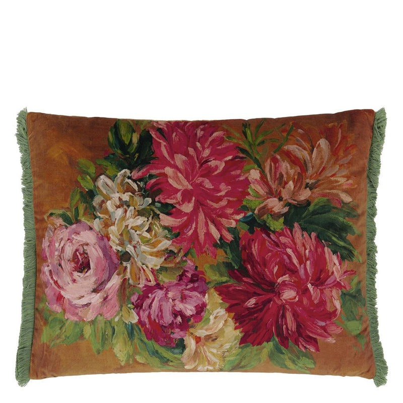 media image for Fleurs D Artistes Velours Terracotta Cushion By Designers Guild Ccdg1462 2 26