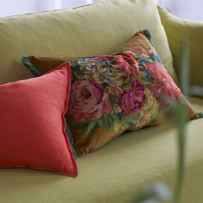 product image for Fleurs D Artistes Velours Terracotta Cushion By Designers Guild Ccdg1462 6 30