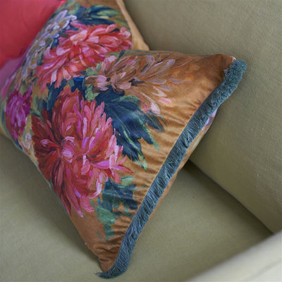 product image for Fleurs D Artistes Velours Terracotta Cushion By Designers Guild Ccdg1462 5 70
