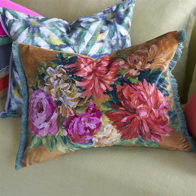 product image for Fleurs D Artistes Velours Terracotta Cushion By Designers Guild Ccdg1462 4 46