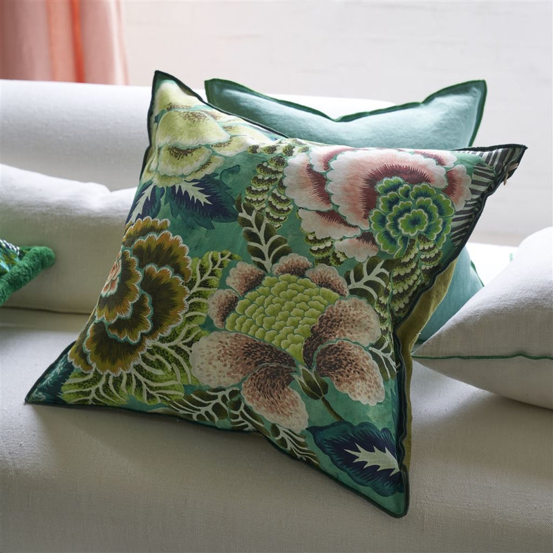 media image for Rose De Damas Jade Cushion By Designers Guild Ccdg1456 4 258