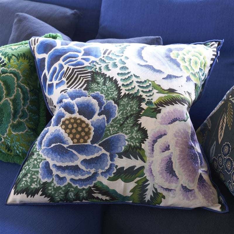 media image for Rose De Damas Cobalt Cushion By Designers Guild Ccdg1455 5 296