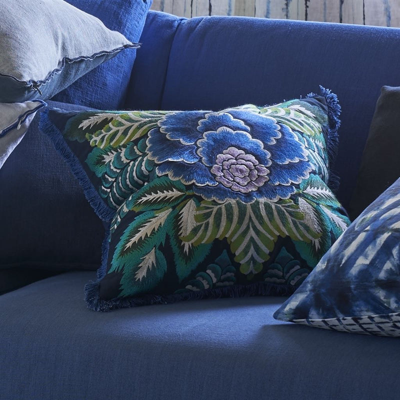 media image for Rose De Damas Embroidered Cushion By Designers Guild Ccdg1469 15 273