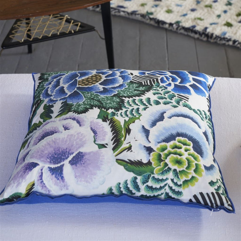 media image for Rose De Damas Cobalt Cushion By Designers Guild Ccdg1455 6 261
