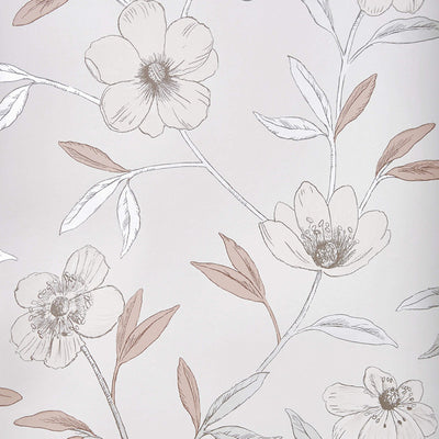product image of Floral Large Scale Wallpaper in Coral/Cream 599