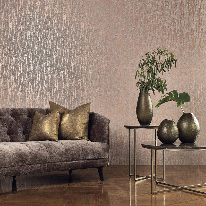 media image for Birch Abstract Wallpaper in Terracotta/Taupe 236