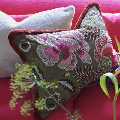 product image for Rose De Damas Embroidered Cushion By Designers Guild Ccdg1469 10 99