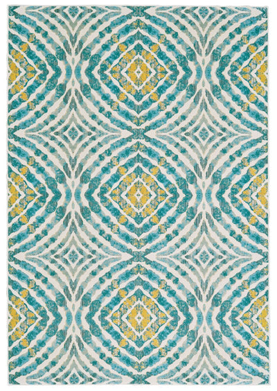 product image of Arsene Blue and Yellow Rug by BD Fine Flatshot Image 1 523
