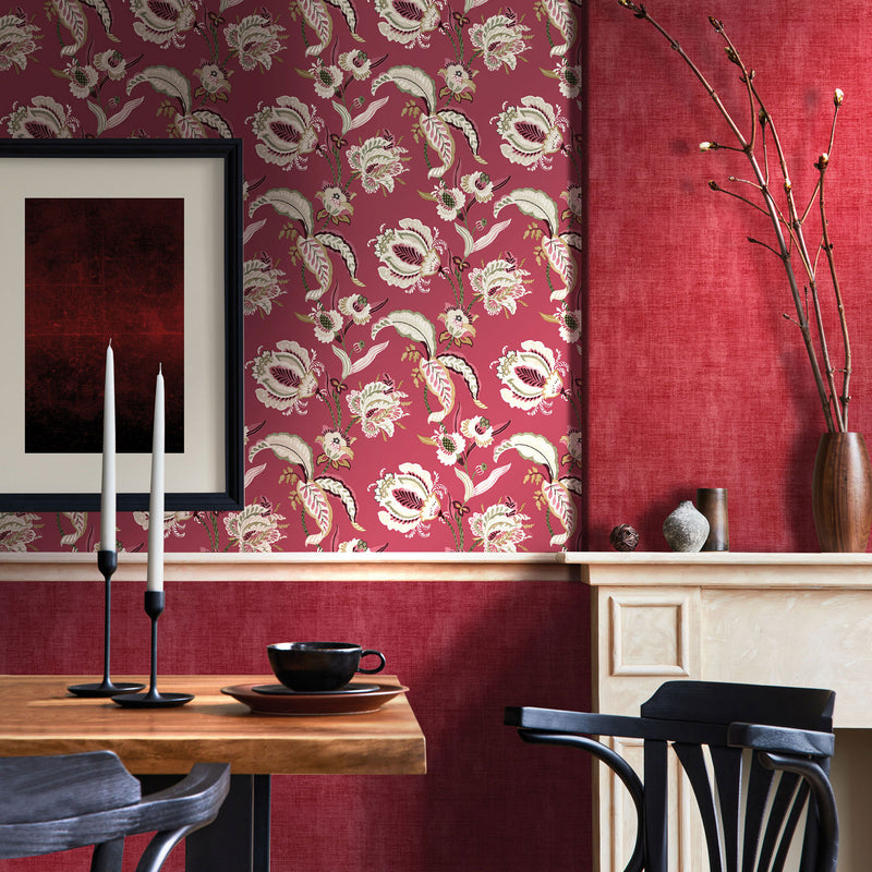 media image for Abstract Floral Red Wallpaper from the Into the Wild Collection by Galerie Wallcoverings 292