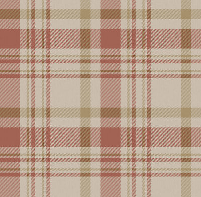 product image of Spring Blossom Plaid Wallpaper in Red 543