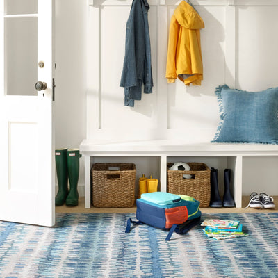 product image for Paint Chip Blue Machine Washable Rug 3 12