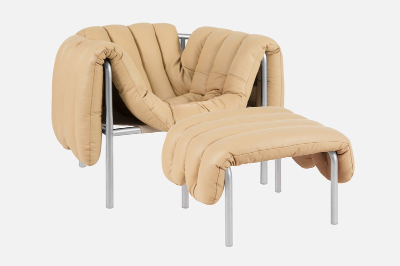 media image for puffy sand leather lounge chair ottoman bu hem 20312 3 278