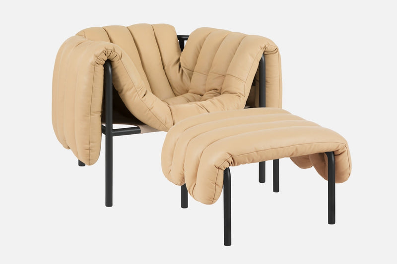 media image for puffy sand leather lounge chair ottoman bu hem 20312 1 227