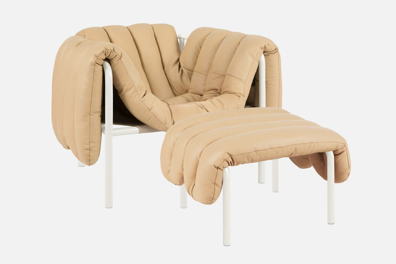 media image for puffy sand leather lounge chair ottoman bu hem 20312 2 270