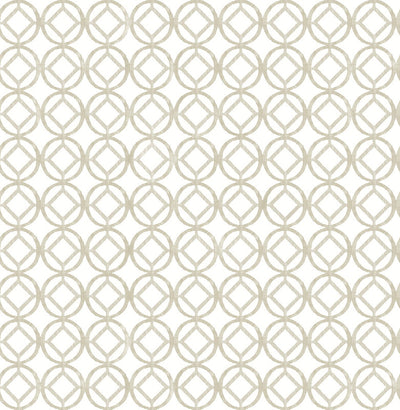 product image of Geometric Diamond in Circle Wallpaper in Taupe/Ivory 526