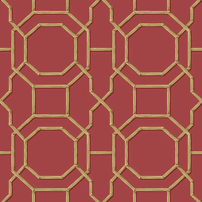 product image of Geometric Traditional Eastern Wallpaper in Gold/Red 51
