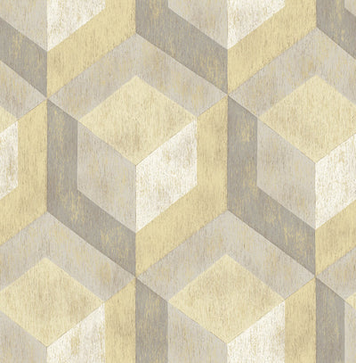 product image of Tile Shapes Large-Scale Wallpaper in Grey/Cream/Yellow 578