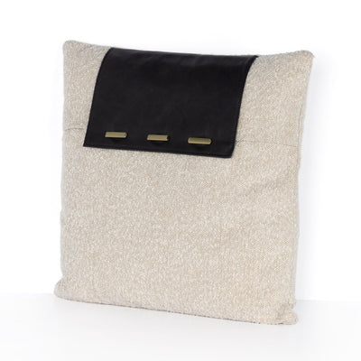 product image of boucle and leather pillow by bd studio 235664 001 1 519